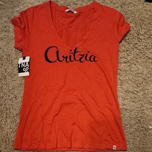 Aritzia Women's Red V-Neck Top